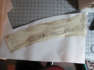 Cut 2 pieces out of buckram